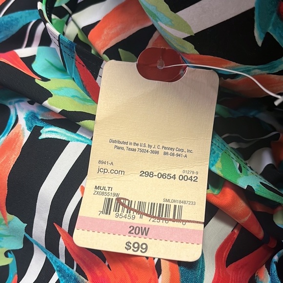 St John’s Bay Swimsuit Tropical One Piece Plus 20W New - Picture 7 of 7